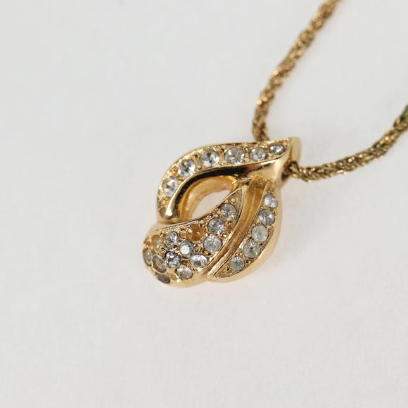 Christian Dior Earring Necklace metal 2Set Gold Auth am8783