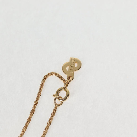 Christian Dior Earring Necklace metal 2Set Gold Auth am8783