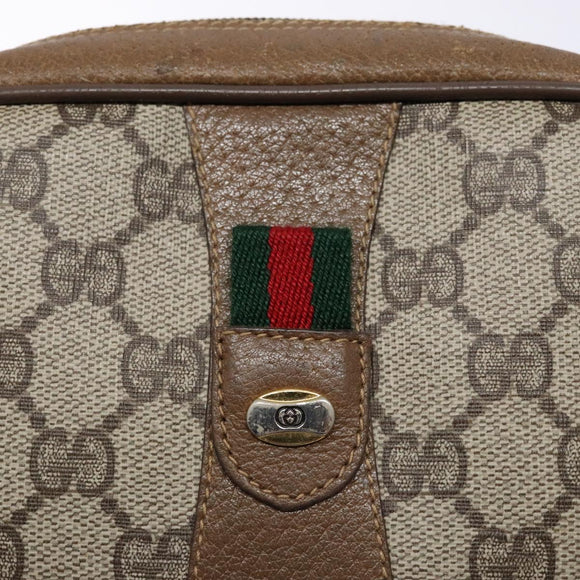 GUCCI GG Supreme Web Sherry Line Clutch Bag PVC Beige 89 01 034 Auth am8803