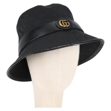 GUCCI GG Canvas Bucket Hat Black 576587 Auth am8804V