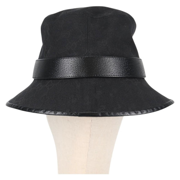 GUCCI GG Canvas Bucket Hat Black 576587 Auth am8804V
