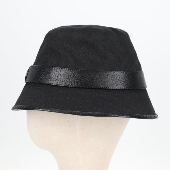 GUCCI GG Canvas Bucket Hat Black 576587 Auth am8804V