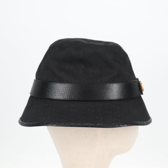 GUCCI GG Canvas Bucket Hat Black 576587 Auth am8804V