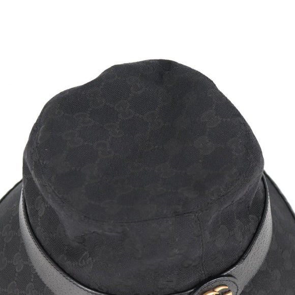 GUCCI GG Canvas Bucket Hat Black 576587 Auth am8804V