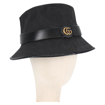 GUCCI GG Canvas Bucket Hat Black 576587 Auth am8805V