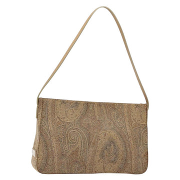 ETRO Paisley Shoulder Bag Canvas Beige Auth am8806