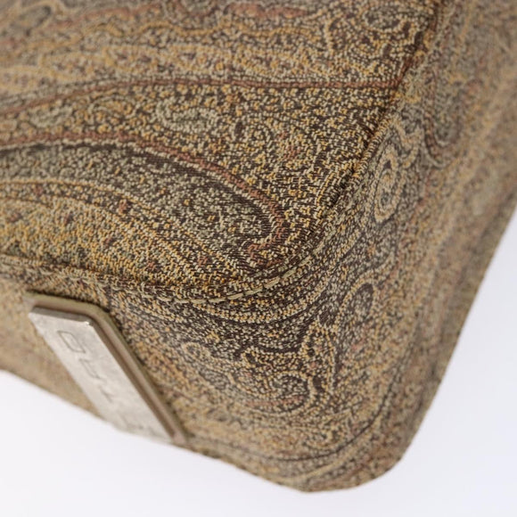 ETRO Paisley Shoulder Bag Canvas Beige Auth am8806
