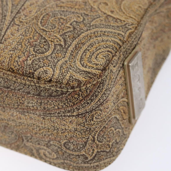 ETRO Paisley Shoulder Bag Canvas Beige Auth am8806