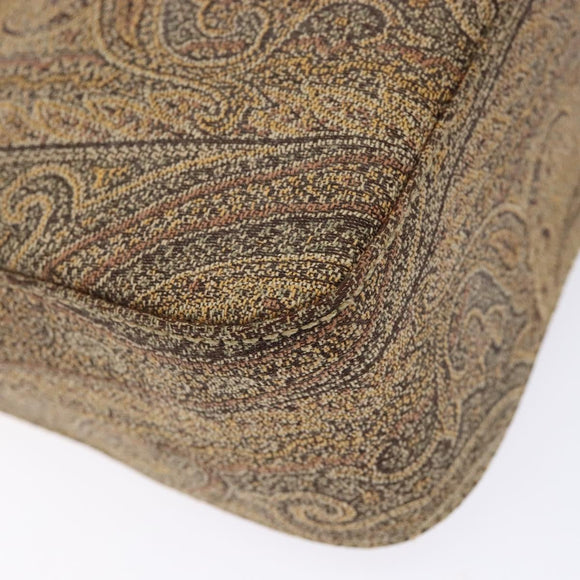 ETRO Paisley Shoulder Bag Canvas Beige Auth am8806