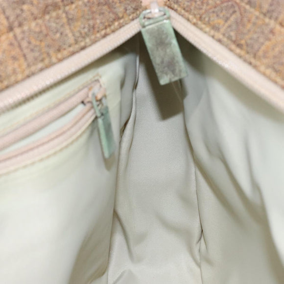 ETRO Paisley Shoulder Bag Canvas Beige Auth am8806