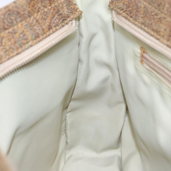 ETRO Paisley Shoulder Bag Canvas Beige Auth am8806