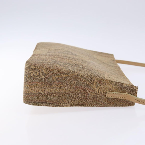 ETRO Paisley Shoulder Bag Canvas Beige Auth am8806