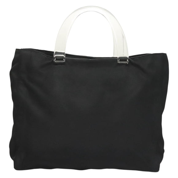 PRADA Hand Bag Nylon Black Clear Auth am8816