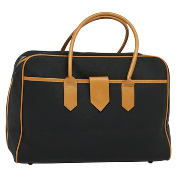 SAINT LAURENT Boston Bag PVC Leather Black Auth am8817