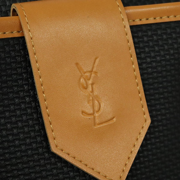 SAINT LAURENT Boston Bag PVC Leather Black Auth am8817