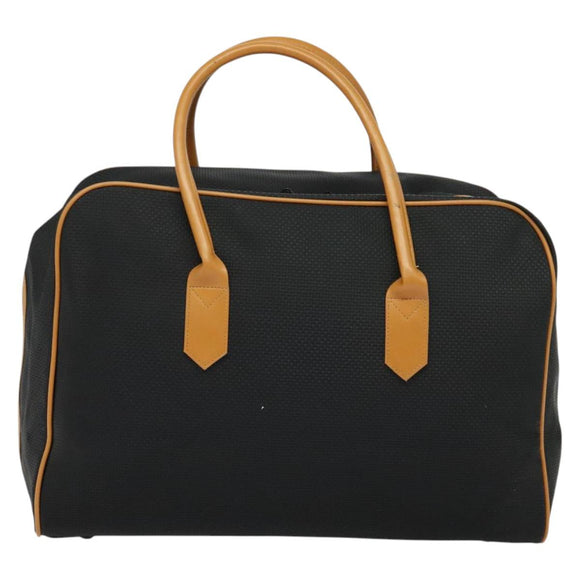 SAINT LAURENT Boston Bag PVC Leather Black Auth am8817