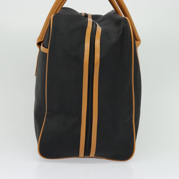 SAINT LAURENT Boston Bag PVC Leather Black Auth am8817