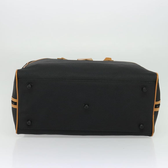 SAINT LAURENT Boston Bag PVC Leather Black Auth am8817