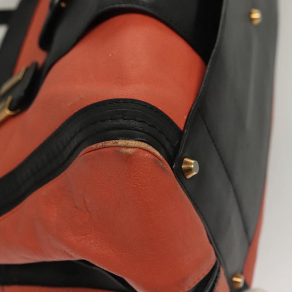 Chloe Alice Hand Bag Leather 2way Orange Gold Auth am8820