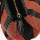 Chloe Alice Hand Bag Leather 2way Orange Gold Auth am8820-10