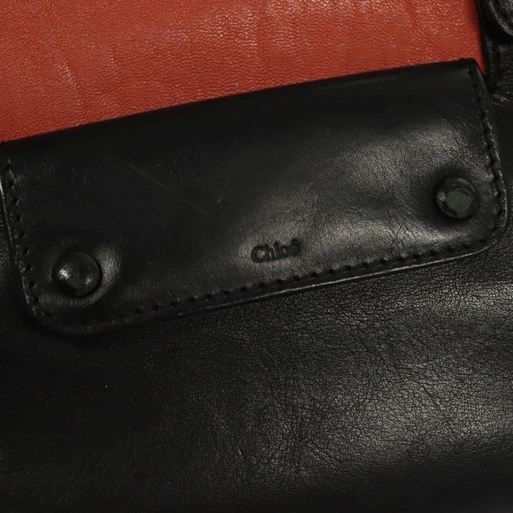 Chloe Alice Hand Bag Leather 2way Orange Gold Auth am8820