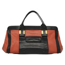Chloe Alice Hand Bag Leather 2way Orange Gold Auth am8820-13