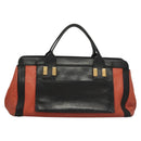 Chloe Alice Hand Bag Leather 2way Orange Gold Auth am8820-2