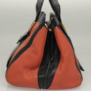Chloe Alice Hand Bag Leather 2way Orange Gold Auth am8820-3