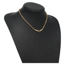 Christian Dior Stone Necklace Metal Gold Auth am8829-1