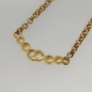 Christian Dior Stone Necklace Metal Gold Auth am8829-7