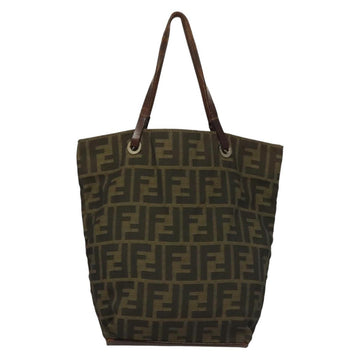 FENDI Zucca Canvas Hand Bag Black Brown Auth am8836 - 0