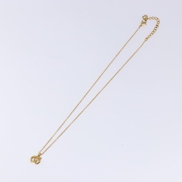 Christian Dior Necklace Metal Gold Auth am8843