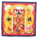 HERMES Carre 90 Scarf ""PLAZA DE TOROS"" Silk Orange Auth am8844-1