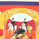 HERMES Carre 90 Scarf ""PLAZA DE TOROS"" Silk Orange Auth am8844-3