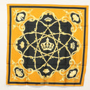 HERMES Carre 90 Scarf Crown Silk Yellow Auth am8845-11