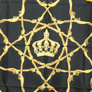 HERMES Carre 90 Scarf Crown Silk Yellow Auth am8845-6