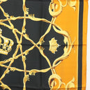 HERMES Carre 90 Scarf Crown Silk Yellow Auth am8845-7
