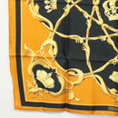 HERMES Carre 90 Scarf Crown Silk Yellow Auth am8845-8