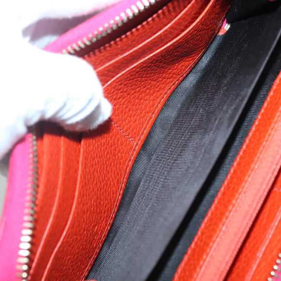 GUCCI Bamboo Long Wallet Leather Pink Gold 307984 Auth am8849