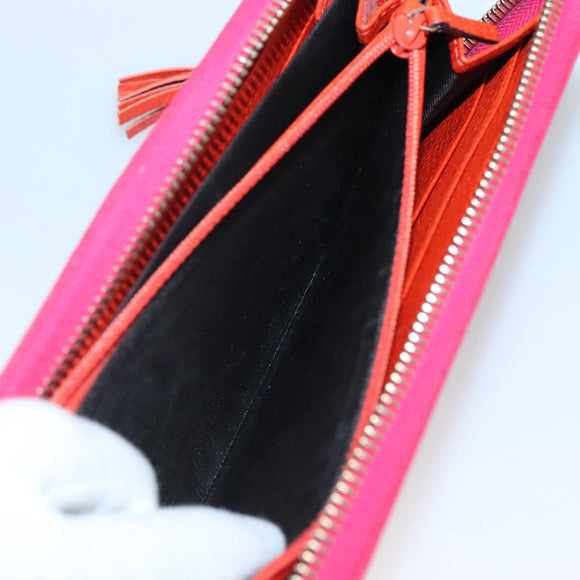 GUCCI Bamboo Long Wallet Leather Pink Gold 307984 Auth am8849