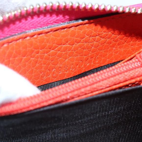 GUCCI Bamboo Long Wallet Leather Pink Gold 307984 Auth am8849