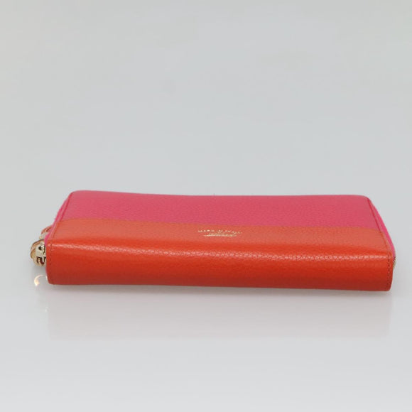 GUCCI Bamboo Long Wallet Leather Pink Gold 307984 Auth am8849