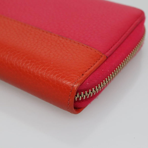 GUCCI Bamboo Long Wallet Leather Pink Gold 307984 Auth am8849