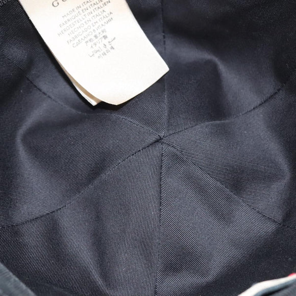 GUCCI GG Canvas Sherry Line Web Bucket Hat Hat Black 722377 Auth am8853V