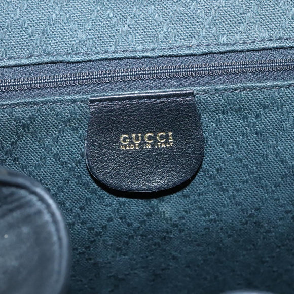 GUCCI Bamboo Backpack Leather Black Gold 008 2058 0016 Auth am8855