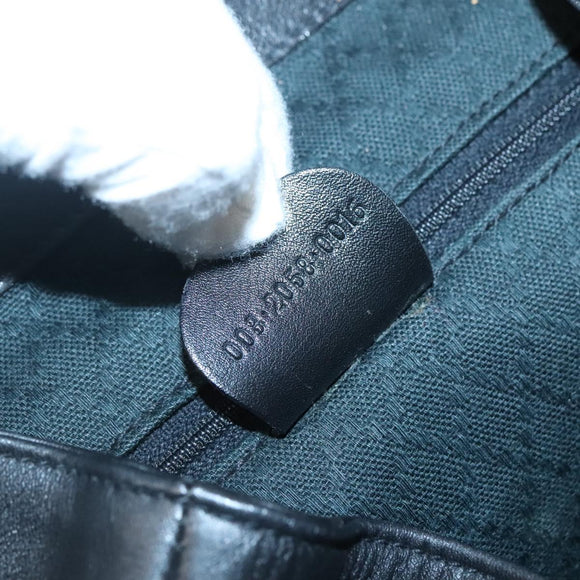 GUCCI Bamboo Backpack Leather Black Gold 008 2058 0016 Auth am8855