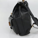GUCCI Bamboo Backpack Leather Black Gold 008 2058 0016 Auth am8855-4