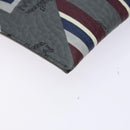 MCM Logogram Vicetos Clutch Bag PVC Leather Gray Gold Auth am8856-11