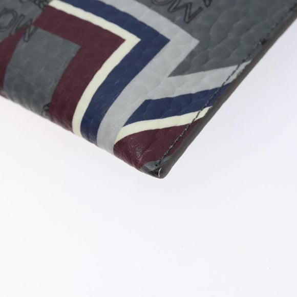 MCM Logogram Vicetos Clutch Bag PVC Leather Gray Gold Auth am8856