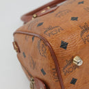 MCM Logogram Vicetos Boston Bag PVC Leather Brown Gold Auth am8857-11